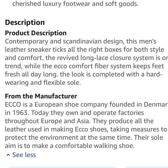 ECCO Men's Navy Leather Sneakers - Picture 8 of 9